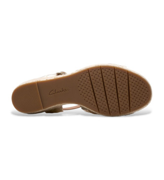 Clarks Sabina Riemchensandalen aus goldenem Leder
