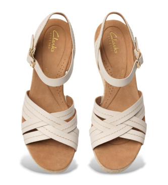 Clarks Sandali Sabina Strap in pelle bianca