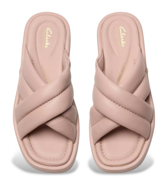 Clarks Alda Glide roza usnjeni sandali