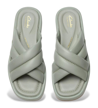 Clarks Alda Glide zeleni usnjeni sandali