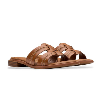 Clarks Ariany Mule Leather Sandals castanho