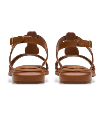 Clarks Ariany Slingback Leather Sandals castanho