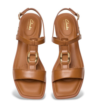 Clarks Ariany Slingback Leather Sandals brown