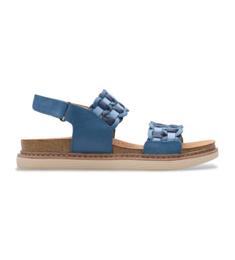 Clarks Skórzane sandały Arwell Glide w kolorze niebieskim