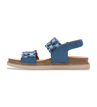 Clarks Skórzane sandały Arwell Glide w kolorze niebieskim