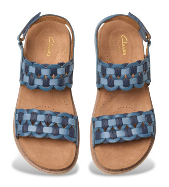 Clarks Skórzane sandały Arwell Glide w kolorze niebieskim