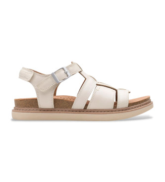 Clarks Arwell Sun kremno beli usnjeni sandali