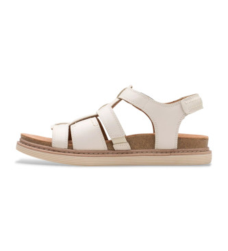 Clarks Arwell Sun kremno beli usnjeni sandali