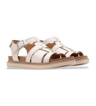Clarks Arwell Sun kremno beli usnjeni sandali