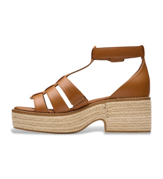 Clarks Coledale Sun taupe leather sandals
