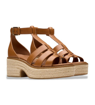 Clarks Coledale Sun taupe leather sandals