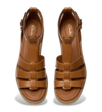 Clarks Coledale Sun taupe leather sandals