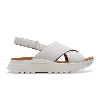 Clarks DashLite Wish leather sandals white