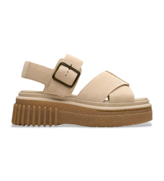 Clarks Sandales en cuir beige Evamar Wish