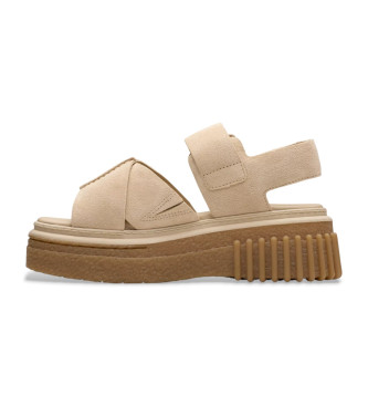 Clarks Sandales en cuir beige Evamar Wish