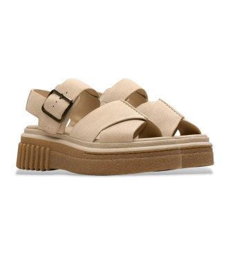 Clarks Sandales en cuir beige Evamar Wish