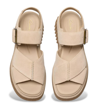 Clarks Sandales en cuir beige Evamar Wish