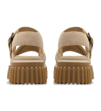 Clarks Sandales en cuir beige Evamar Wish