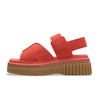 Clarks Evamar Wish sandali iz koralnega usnja