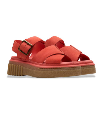 Clarks Evamar Wish sandali iz koralnega usnja