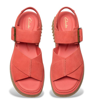 Clarks Evamar Wish sandali iz koralnega usnja