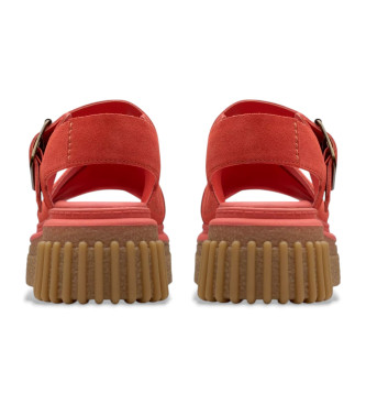 Clarks Evamar Wish sandali iz koralnega usnja