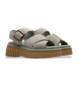 Clarks Evamar Wish zeleni usnjeni sandali