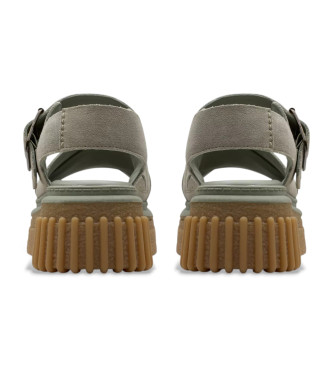 Clarks Evamar Wish zeleni usnjeni sandali