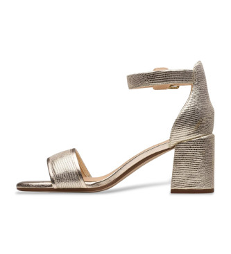 Clarks Ezoria Mae goldene Ledersandalen
