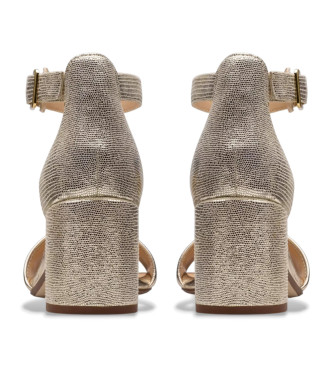 Clarks Ezoria Mae goldene Ledersandalen