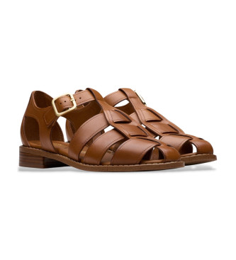 Clarks Skórzane sandały Hana Sun w kolorze brązowym