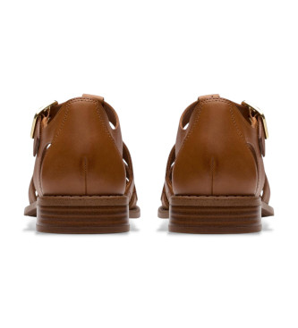 Clarks Skórzane sandały Hana Sun w kolorze brązowym