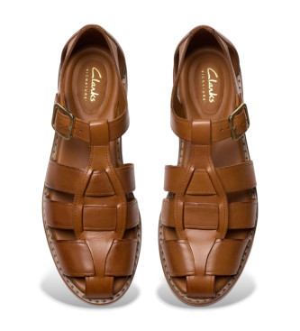 Clarks Skórzane sandały Hana Sun w kolorze brązowym