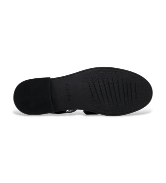 Clarks Hana Sun Usnjene sandale črne barve