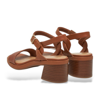 Clarks Sandali in pelle marrone Jaylan Ray