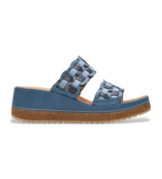 Clarks Kassanda Mule leather sandals blue
