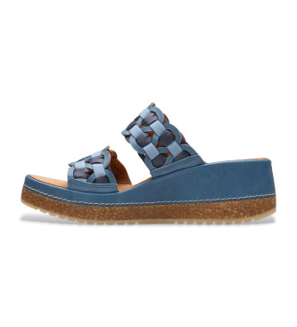 Clarks Kassanda Mule leather sandals blue