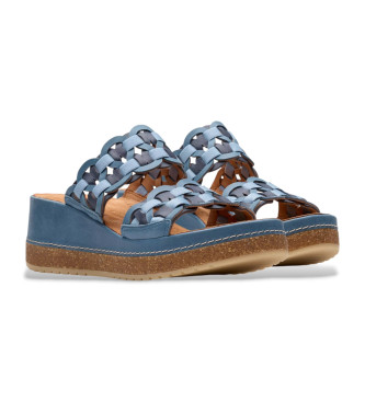 Clarks Kassanda Mule leather sandals blue