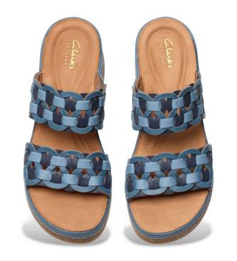 Clarks Kassanda Mule leather sandals blue