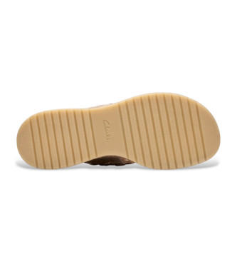 Clarks Kassanda Mule gold leather sandals