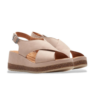 Clarks Leather Sandals Kassanda Step beige