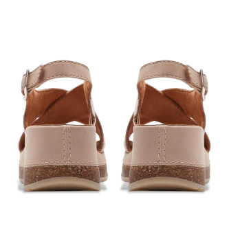 Clarks Leather Sandals Kassanda Step beige