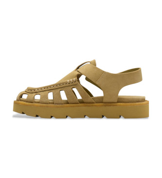 Clarks Sandali in pelle marrone con fibbia Meadow