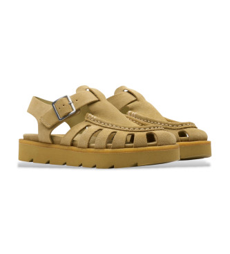 Clarks Sandali in pelle marrone con fibbia Meadow