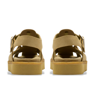 Clarks Sandali in pelle marrone con fibbia Meadow
