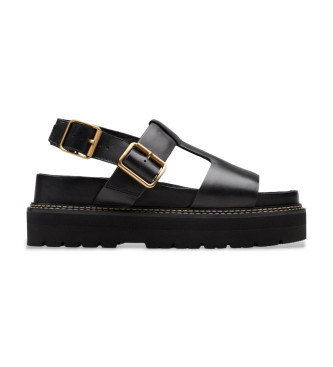 Clarks Orianna Sky Usnjene sandale črne barve