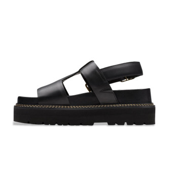 Clarks Orianna Sky Usnjene sandale črne barve