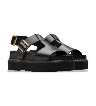 Clarks Orianna Sky Usnjene sandale črne barve