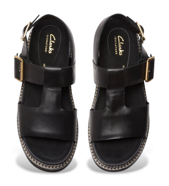Clarks Orianna Sky Usnjene sandale črne barve