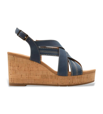 Clarks Sabina Sling leather sandals blue